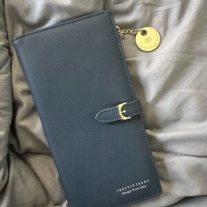 FOREVER YOUNG Navy Blue Wallet with Gold Accents (like new)